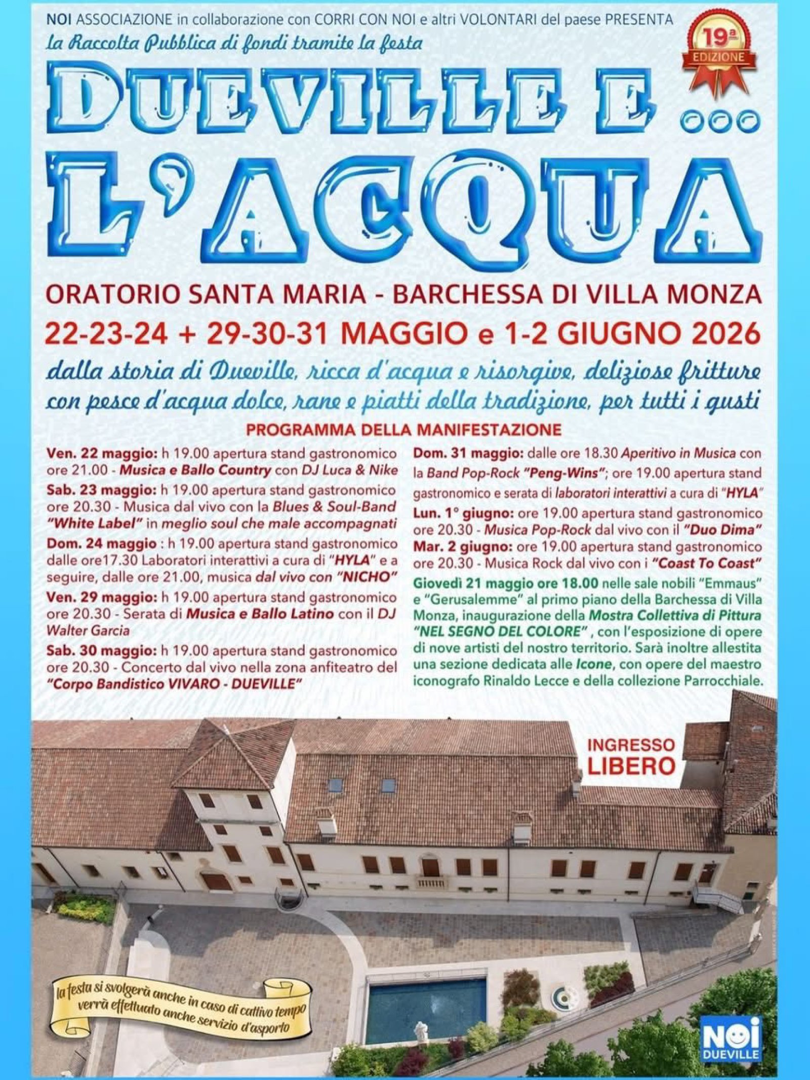 DUEVILLE E L’ACQUA 2026 Programma