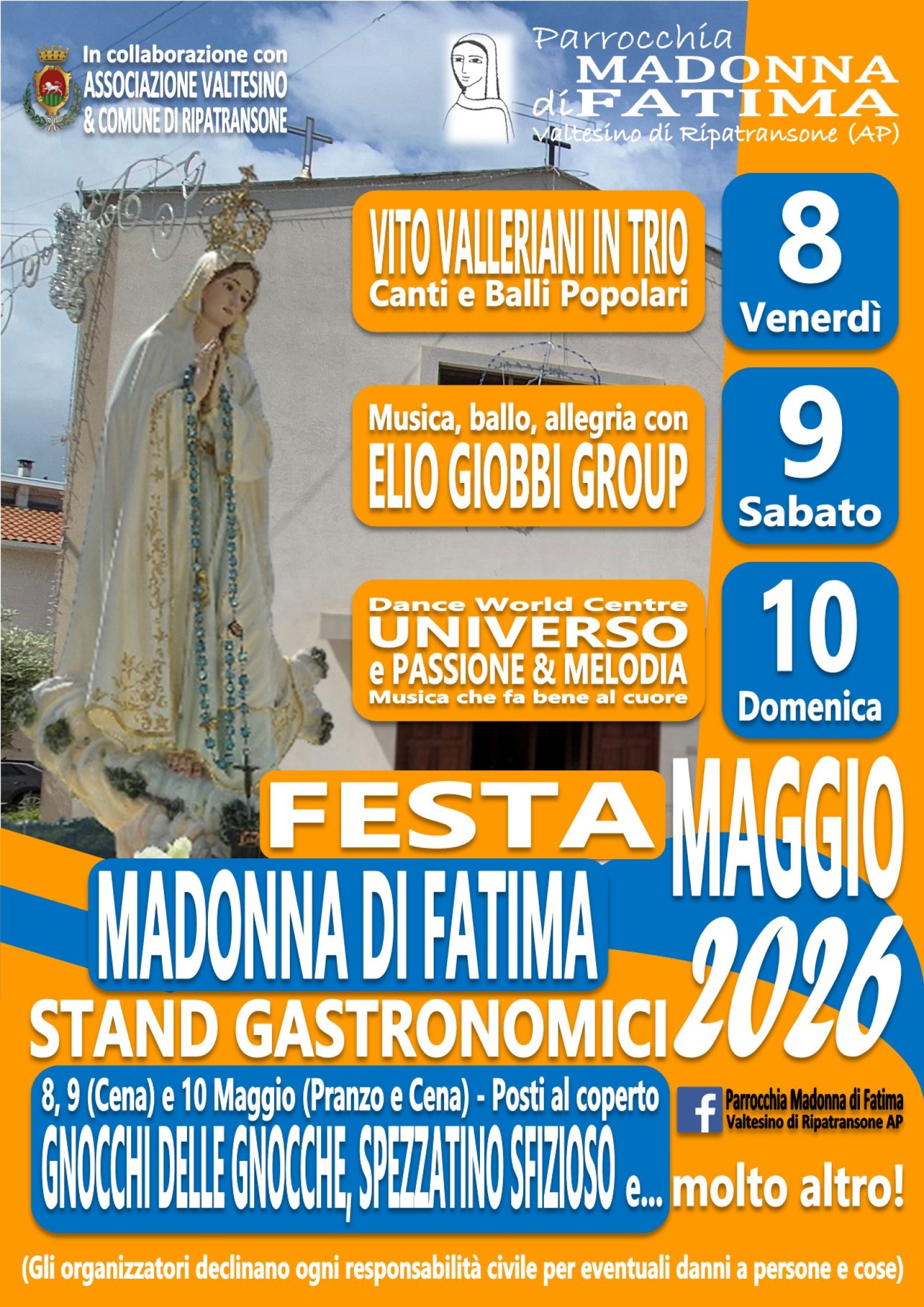 Festa Madonna Di Fatima Valtesino Di Ripatransone Locandina