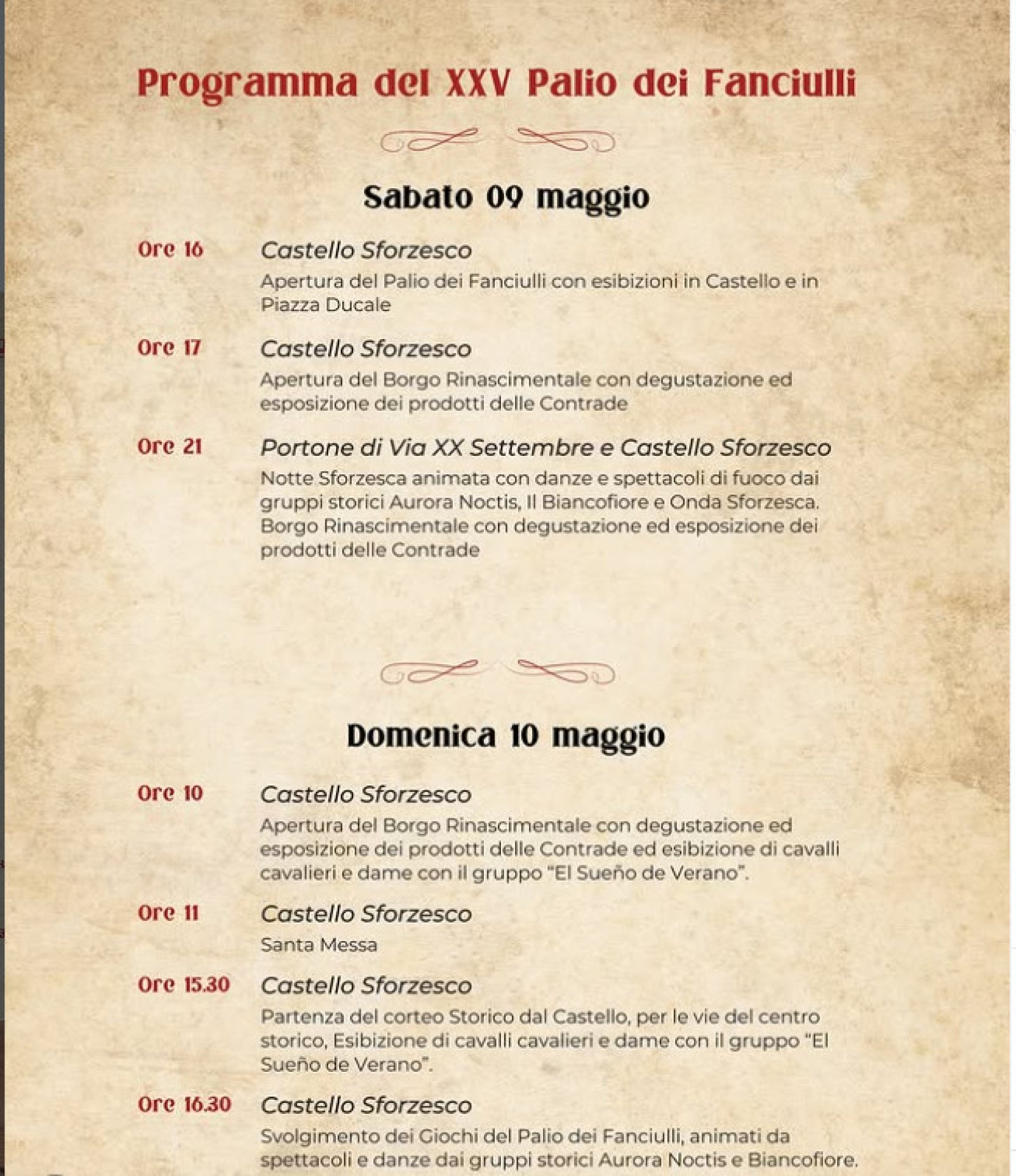 Palio Dei Fanciulli Vigevano Programma