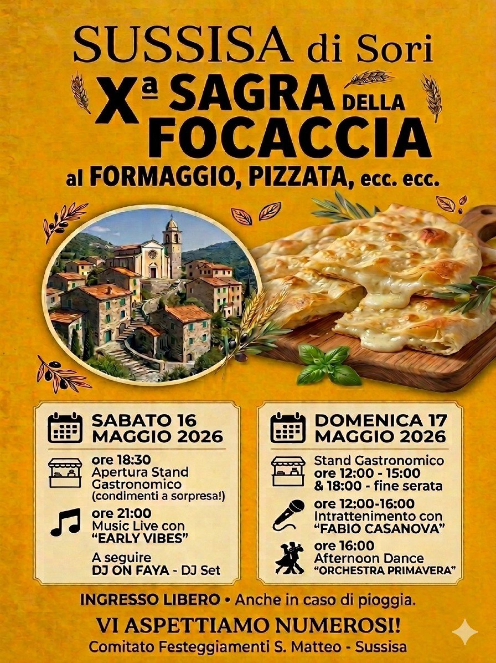 Sagra della Focaccia al Formaggio Sussisa di Sori